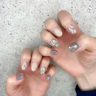 ミディアム カラー パーマ ヘアアレンジ メンズ キッズ ネイル マツエク・マツパ アイブロウ Salon Kのネイルデザイン