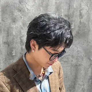 ショート パーマ メンズ 韓国メンズヘア/ 毛流れヘア　須田龍世のヘアスタイル