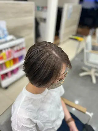 ショート カラー 太白区/白髪ぼかし ハイライト/千葉達人のヘアスタイル