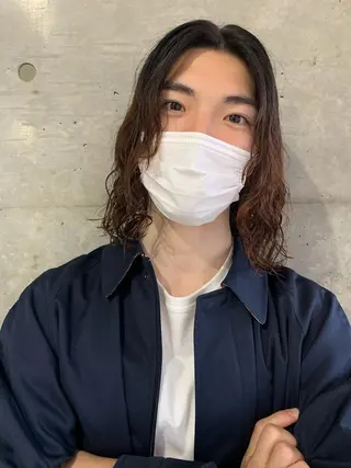 ミディアム パーマ ボブパーマコテ巻き風 パーマNo1深江秀平のヘアスタイル