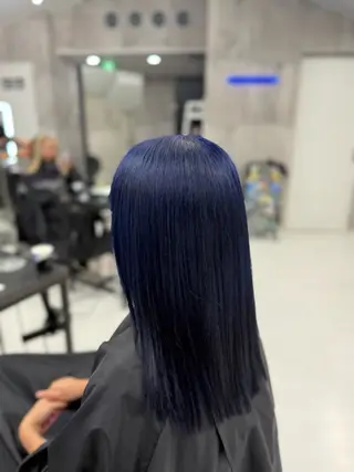 セミロング カラー メンズ ☁️かずき☁️青.紫 推し活カラー💫のヘアスタイル