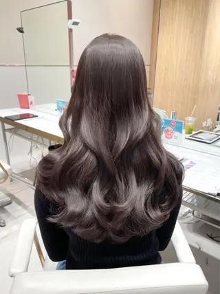 ロング カラー ヘアアレンジ 🤎小顔レイヤー /ベージュ🤎友香のヘアスタイル