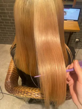 セミロング 暖色カラー🤎Red Neo meiのヘアスタイル