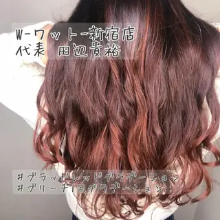 ロング カラー パーマ ヘアアレンジ メンズ キッズ ネイル マツエク・マツパ 新宿駅近♡友達とOK 🦋W -ワット -のヘアスタイル