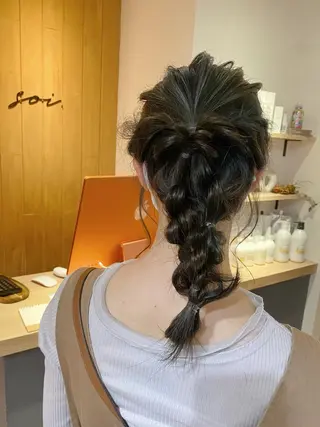 セミロング カラー ヘアアレンジ 透明感カラー/京橋/ reikoのヘアスタイル