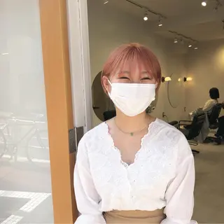 ショート カラー ヘアアレンジ 🌸ハイトーン 新田　廉 🌸のヘアスタイル