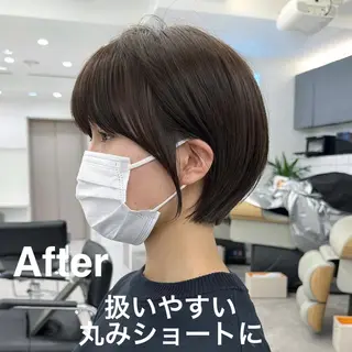 ショート ショートヘア くすみカラー、大場猛のヘアスタイル