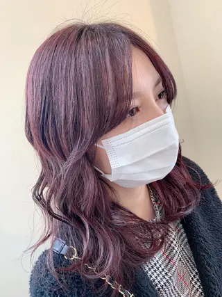 ミディアム カラー 保野加/トレンドボブ 透明感爆発カラーのヘアスタイル