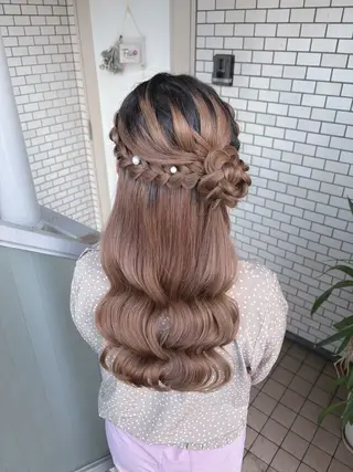 ロング ヘアアレンジ 参列♡デートゆるふわ ヘアメイク🎀みゆうのヘアスタイル