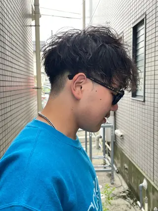 パーマ メンズ ボブモデル募集/ 青木亮太郎のヘアスタイル