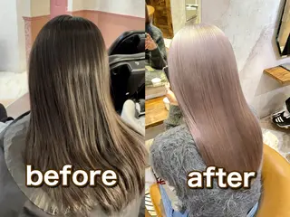 ロング カラー ブリーチなし 透明感カラー/艶髪のヘアスタイル