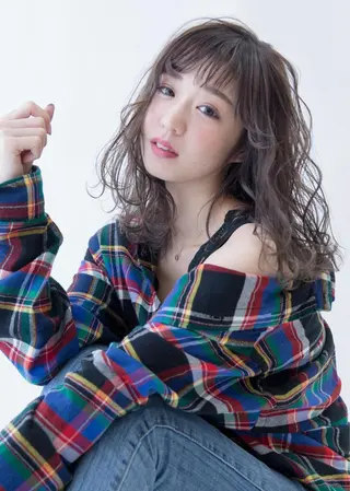 セミロング カラー パーマ キッズ MODE K´s eau髪質改善特化のヘアスタイル