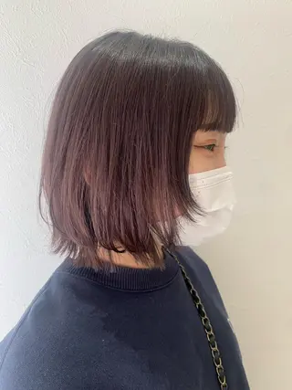 ミディアム カラー hub hair レイヤー/透明感のヘアスタイル