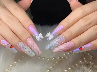 ロング カラー ネイル ハミネイルサロン ハナのネイルデザイン