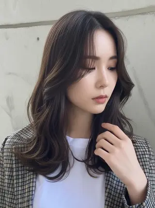 ロング ヘアサロンM新宿 カットカラーブリーチのヘアスタイル