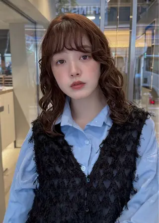 ミディアム パーマ rin/渋谷 /モデル募集中✨️のヘアスタイル