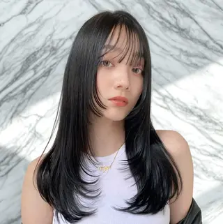 ロング カラー ハッシュカット/艶感 カラー/ユウキ✨のヘアスタイル