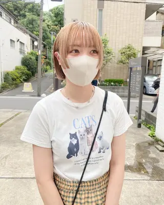 ショート カラー ボブ/ミニボブ 透明感カラーkadoのヘアスタイル