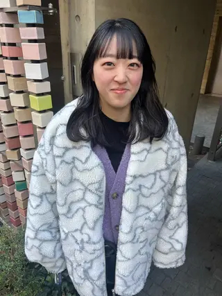 ミディアム 【美ボブ.艶カラー. 梅田茶屋町】midoのヘアスタイル