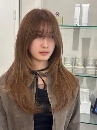 ロング カラー レイヤーカット🍒韓 国ヘア🍒ひかりのヘアスタイル