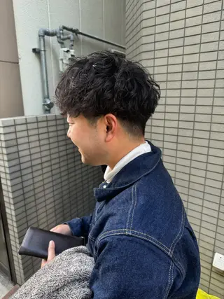 パーマ メンズ 吉田 剛のヘアスタイル