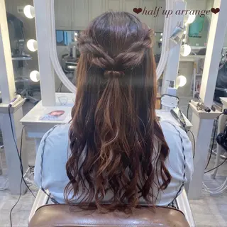 ヘアアレンジ エクステ🎀 暖色カラー🎀amiのヘアスタイル