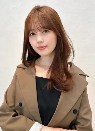 セミロング カラー パーマ 🫧小顔×似合わせ× 透明感カラー🫧のヘアスタイル