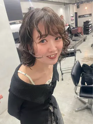 ミディアム パーマ 💈直毛×ツイスパの プロ🥷清水真之介のヘアスタイル
