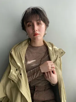 ショート 低ダメージパーマ ケアパーマ/武田明大のヘアスタイル