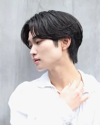 パーマ ヘアアレンジ メンズ Ryo横浜韓国ヘア/ 曲がる縮毛矯正特化のヘアスタイル