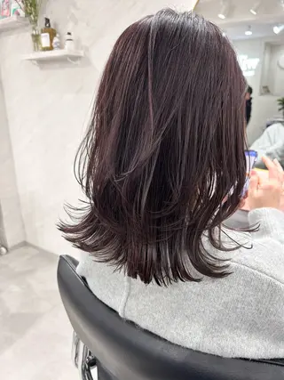 ミディアム カラー 髪質改善will hairdesignのヘアスタイル