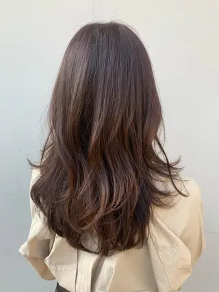セミロング カラー hub hair レイヤー/透明感のヘアスタイル