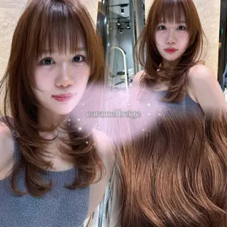 カラー MOKA🫧透明感カ ラー/垢抜けカットのヘアスタイル