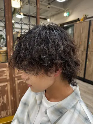 パーマ メンズカット/透明感 カラー/河端悠花のヘアスタイル