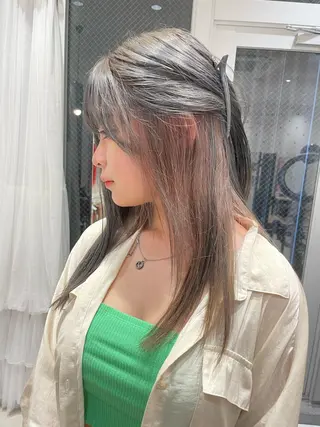 ロング カラー 韓国風ハッシュカット 似合わせレイヤー池袋のヘアスタイル