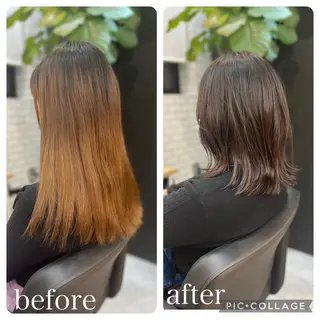 セミロング Aguhair milo森山知幸のヘアスタイル