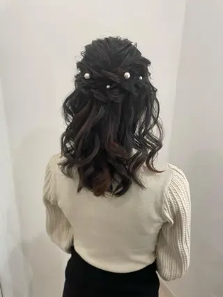 セミロング ヘアアレンジ Mikazuki オーナーTeradaのマツエク・マツパデザイン
