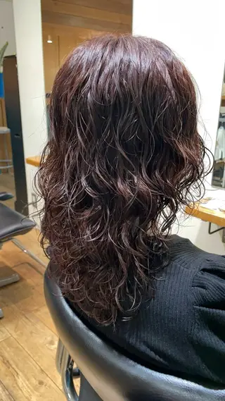 ミディアム パーマ KAZUKI銀座 カット　パーマのヘアスタイル