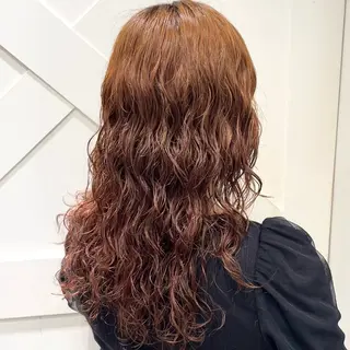 セミロング パーマ 横浜パーマ🌐ボブ✨ 暖色カラーもえかのヘアスタイル