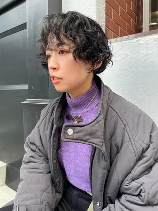 ミディアム パーマ BANKSIA ボブ専門/草野明郎のヘアスタイル