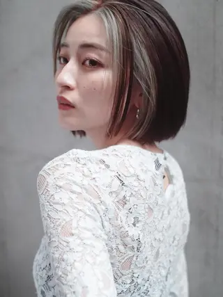 セミロング カラー opus 店長大和 レイヤー/赤み消しのヘアスタイル