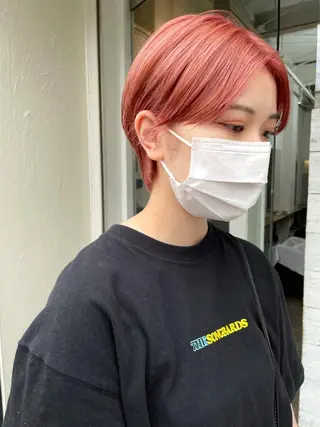 ショート カラー パーマ ヘアアレンジ メンズ キッズ ネイル マツエク・マツパ パーマ/透明感カラー /ボブ/吉田一生のヘアスタイル