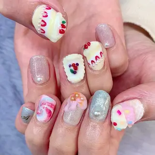 ネイル 3Dアートネイル💗 都築レナのネイルデザイン