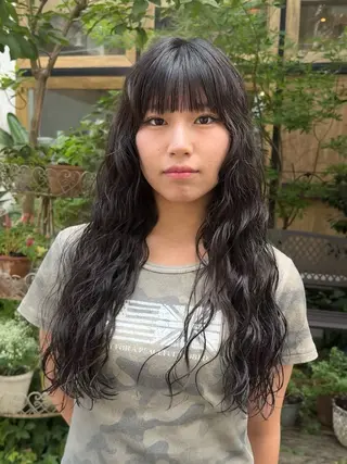 ロング パーマ 松尾/パーマ/堀江 心斎橋/なんばのヘアスタイル