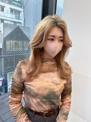 ミディアム カラー 韓国ヘア 店長NEGIのヘアスタイル