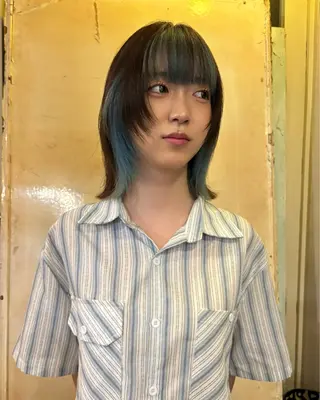 ミディアム ヒラカホ/目黒/ ブリーチ/似合わせのヘアスタイル