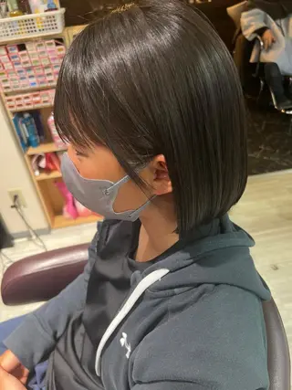 ミディアム 【南草津】髪質改善 ヘナカラー＆縮毛矯正のヘアスタイル