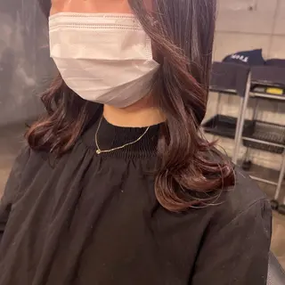ミディアム カラー パーマ ヘアアレンジ メンズ キッズ ネイル マツエク・マツパ 透明感カラー・レイヤ ー🎀amika🎀のヘアスタイル