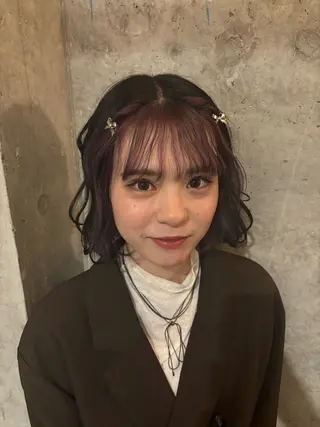 ミディアム カラー ヘアアレンジ 暖色カラー🍓 sachi🤍のヘアスタイル