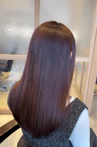 ロング 縮毛矯正クロスパーマ 益子達也のヘアスタイル